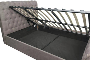 Zurich Sleigh Bed Grey - Small Double 4Ft, Double 4"6Ft & KingSize 5Ft Available