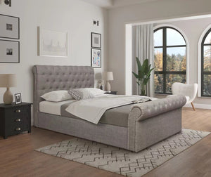 Zurich Sleigh Bed Grey - Small Double 4Ft, Double 4"6Ft & KingSize 5Ft Available