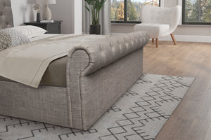 Zurich Sleigh Bed Grey - Small Double 4Ft, Double 4"6Ft & KingSize 5Ft Available