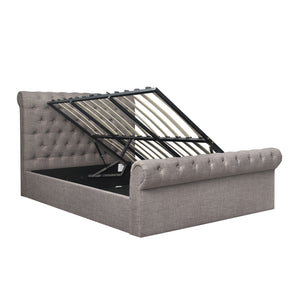 Zurich Sleigh Bed Grey - Small Double 4Ft, Double 4"6Ft & KingSize 5Ft Available