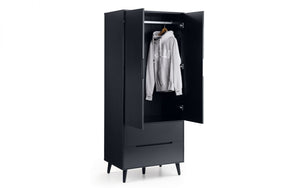 Alison Bedroom Range - White or Anthracite - Options: 2 Drawer Bedsides, 3 Drawer Chest, 5 Drawer Chest, 6 Drawer Chest & Wardrobe
