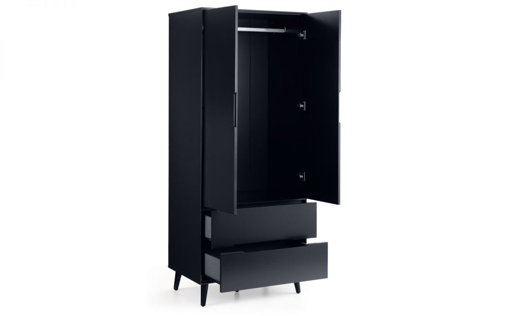 Alison Bedroom Range - White or Anthracite - Options: 2 Drawer Bedsides, 3 Drawer Chest, 5 Drawer Chest, 6 Drawer Chest & Wardrobe