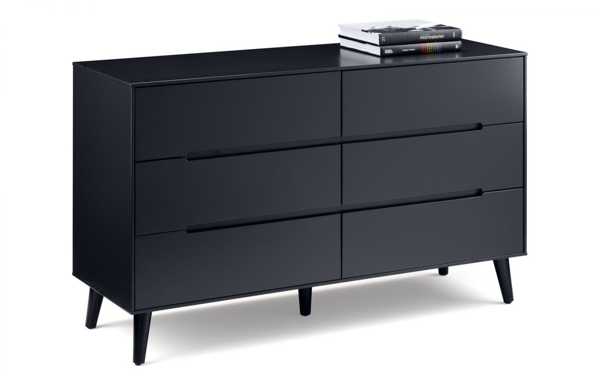 Alison Bedroom Range - White or Anthracite - Options: 2 Drawer Bedsides, 3 Drawer Chest, 5 Drawer Chest, 6 Drawer Chest & Wardrobe
