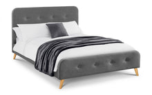 Load image into Gallery viewer, Astrid Curved Retro Grey Fabric Bed - Available in Double and Kingsize

