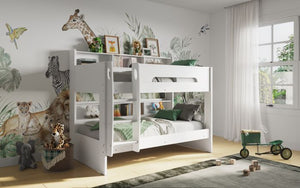 Interstellar Bunk Bed With Shelving - Available in White