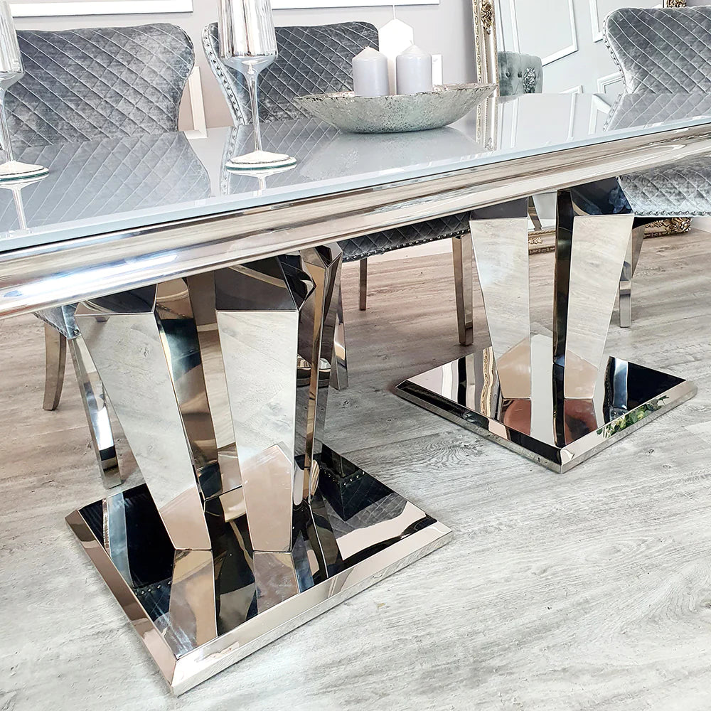 Athena 1.8m Dining Table - Available in Marble, Sintered Stone & Glass - Variety of Colours