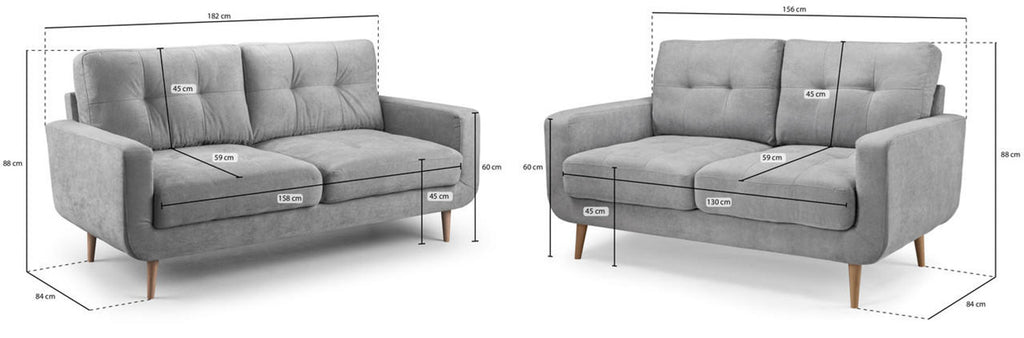 Aurora Sofa -  Grey Fabric - Available in Corner, 3+2 & Armcahir