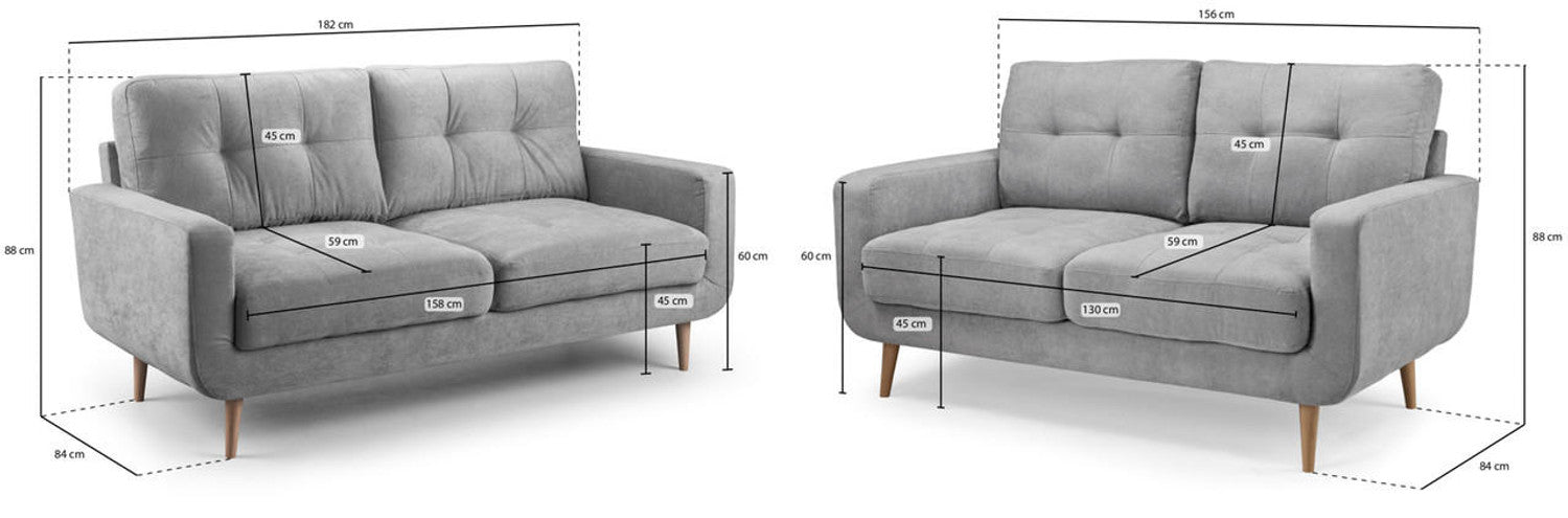 Aurora Sofa -  Grey Fabric - Available in Corner, 3+2 & Armcahir