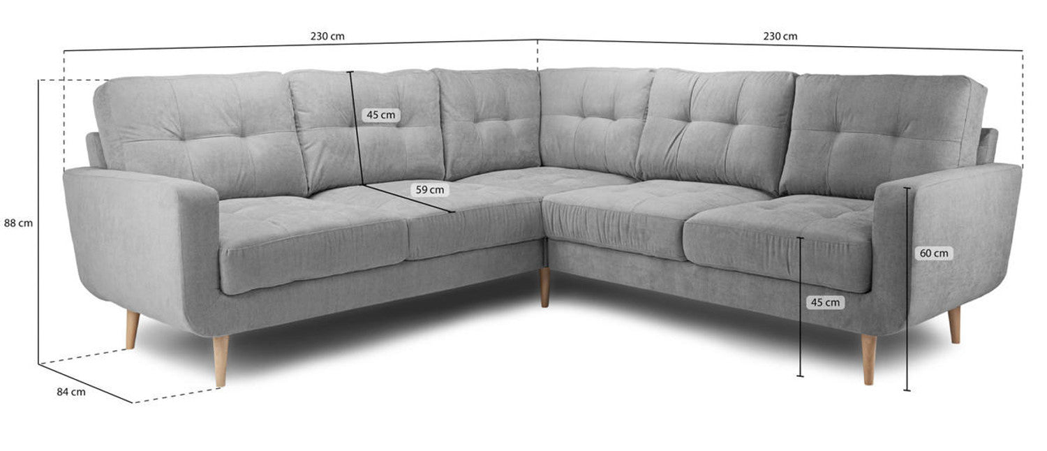 Aurora Sofa -  Grey Fabric - Available in Corner, 3+2 & Armcahir