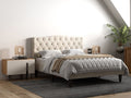 Basrkby Biege Fabric Bed - Available in Double, KingSize & SuperKing