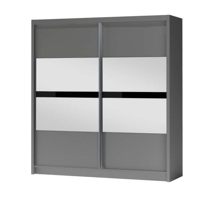 IMUTAB Wardrobe - White or Graphite With Mirror - Available in 203cm or 250cm