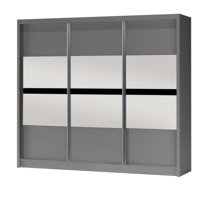 IMUTAB Wardrobe - White or Graphite With Mirror - Available in 203cm or 250cm