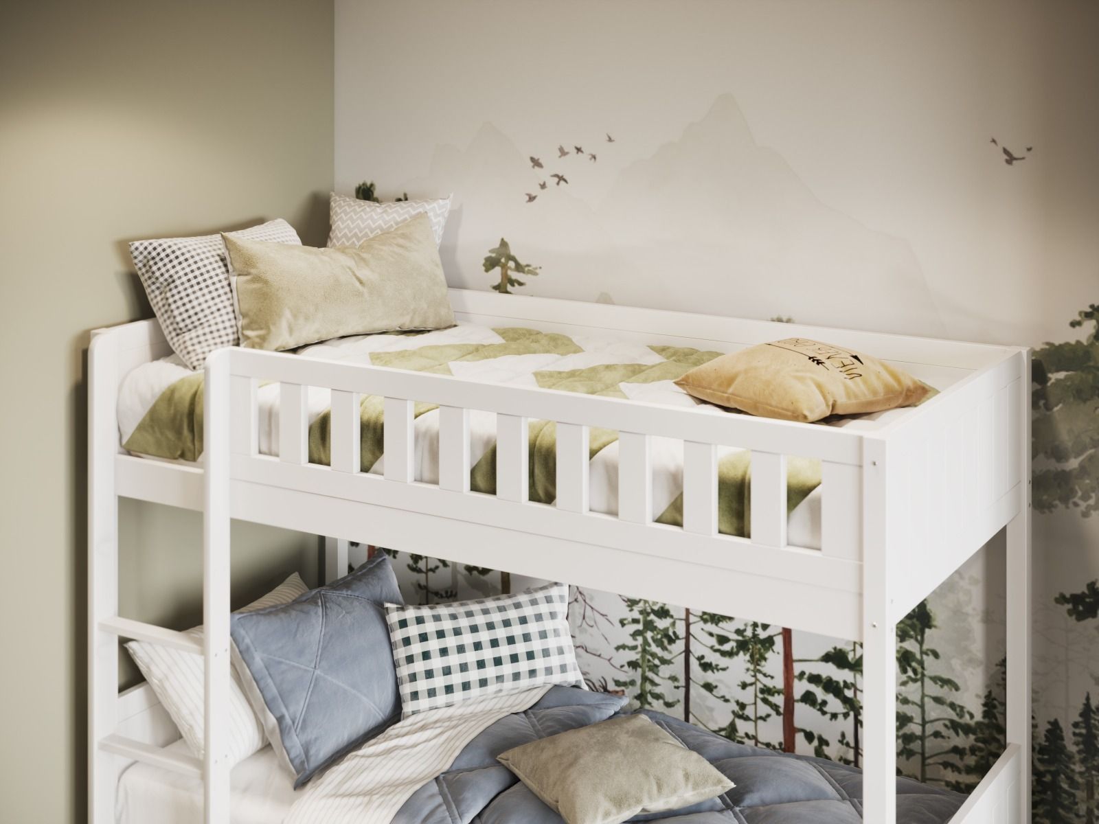 Beaumont Wooden Bunk Bed Single - Available in Grey or White