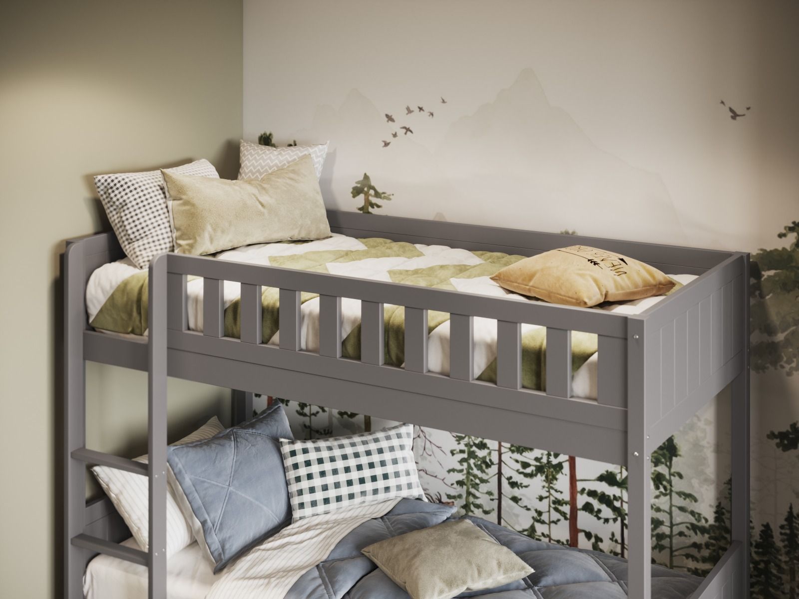 Beaumont Wooden Bunk Bed Single - Available in Grey or White