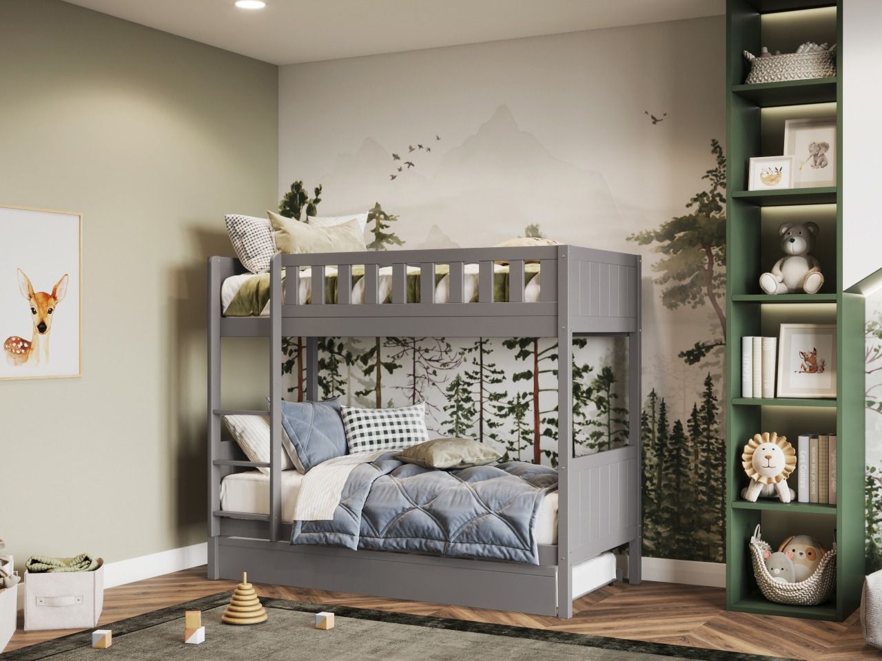 Bea Shorty Wooden Bunk Bed with Optional Trundle