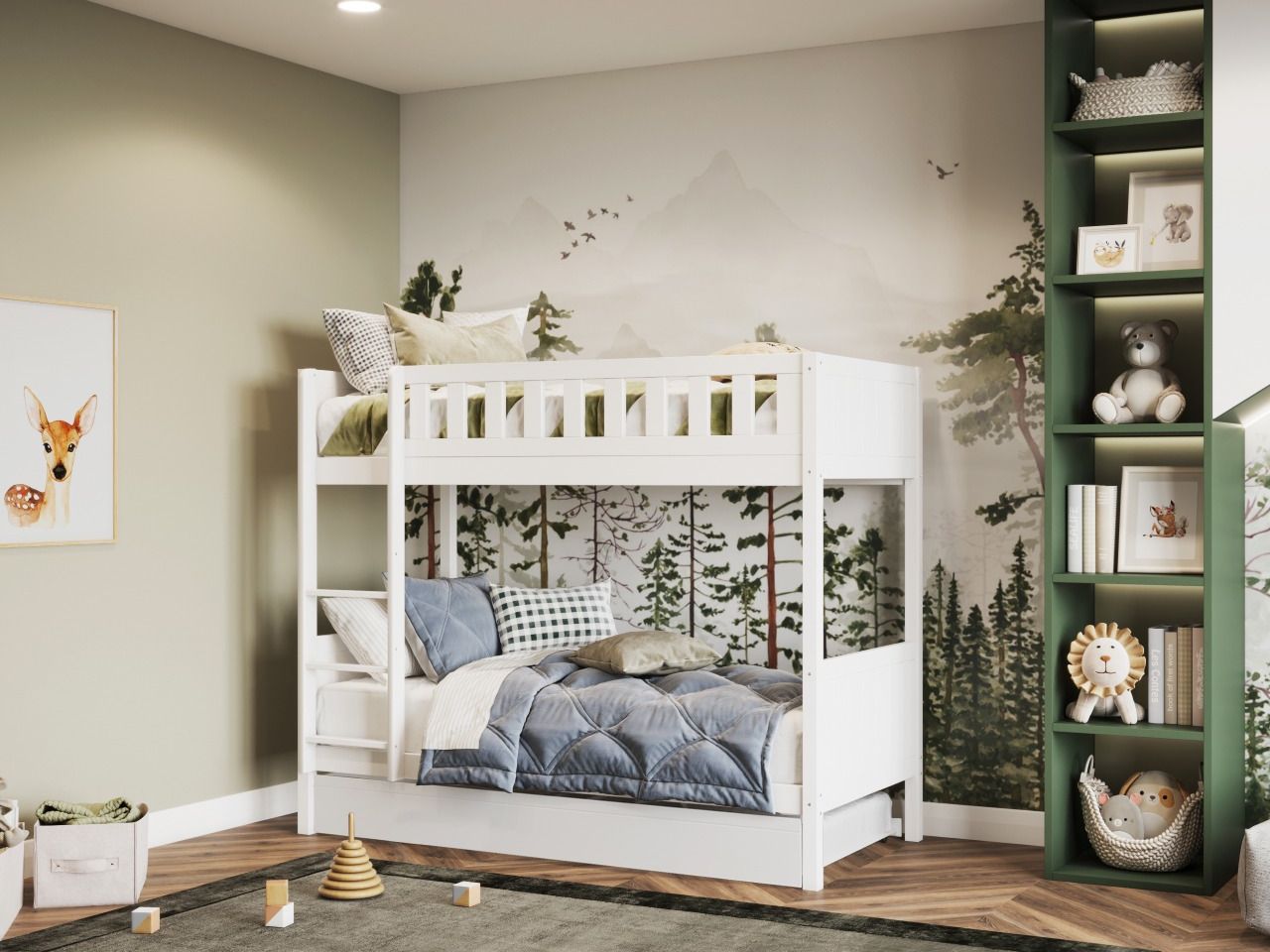 Bea Shorty Wooden Bunk Bed with Optional Trundle