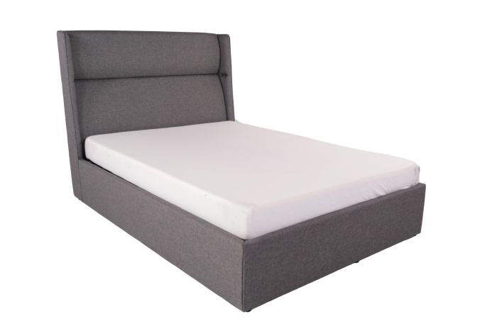 Rumba Ottoman Fabric Bed Grey - Available in Double Or KingSize
