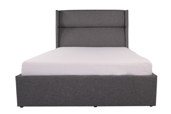 Rumba Ottoman Fabric Bed Grey - Available in Double Or KingSize