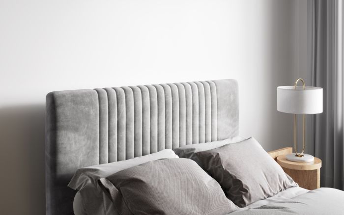 Silver or Mink Sonar Velvet Ottoman Bed - Available in Double Or KingSize