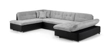 Load image into Gallery viewer, Bergen U Shaped SofaBed - Colours Grey or Black &amp; Grey - Available in LHF/RHF U Corner
