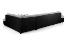 Load image into Gallery viewer, Bergen U Shaped SofaBed - Colours Grey or Black &amp; Grey - Available in LHF/RHF U Corner
