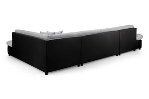 Bergen U Shaped SofaBed - Colours Grey or Black & Grey - Available in LHF/RHF U Corner