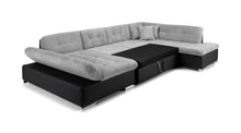 Load image into Gallery viewer, Bergen U Shaped SofaBed - Colours Grey or Black &amp; Grey - Available in LHF/RHF U Corner
