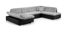 Load image into Gallery viewer, Bergen U Shaped SofaBed - Colours Grey or Black &amp; Grey - Available in LHF/RHF U Corner
