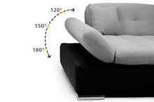 Load image into Gallery viewer, Bergen U Shaped SofaBed - Colours Grey or Black &amp; Grey - Available in LHF/RHF U Corner
