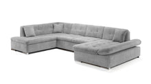 Load image into Gallery viewer, Bergen U Shaped SofaBed - Colours Grey or Black &amp; Grey - Available in LHF/RHF U Corner
