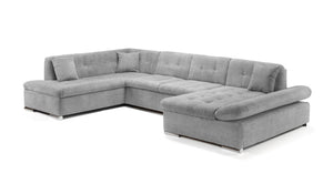 Bergen U Shaped SofaBed - Colours Grey or Black & Grey - Available in LHF/RHF U Corner