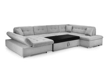 Load image into Gallery viewer, Bergen U Shaped SofaBed - Colours Grey or Black &amp; Grey - Available in LHF/RHF U Corner
