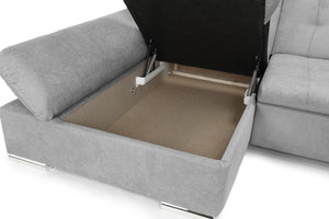 Bergen U Shaped SofaBed - Colours Grey or Black & Grey - Available in LHF/RHF U Corner