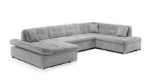 Load image into Gallery viewer, Bergen U Shaped SofaBed - Colours Grey or Black &amp; Grey - Available in LHF/RHF U Corner
