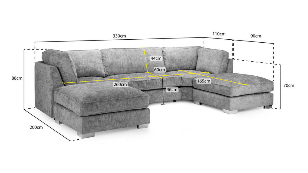 Bishop Large Corner Sofa - Available Truffle or Platinum - Scatterback or Full Back