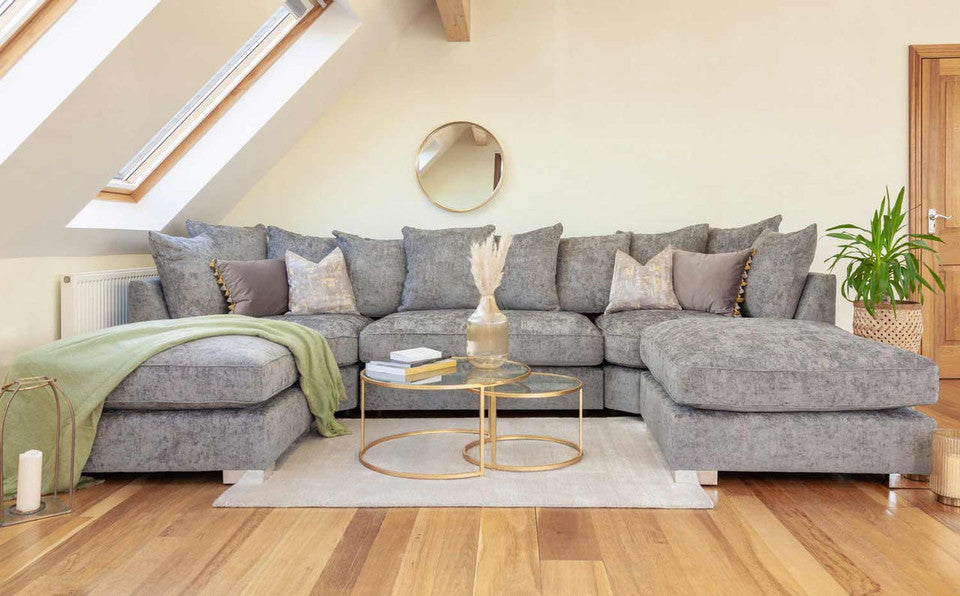 Bishop Large Corner Sofa - Available Truffle or Platinum - Scatterback or Full Back