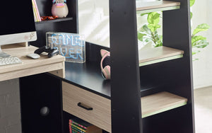 Kids Blaze Gaming Highsleeper - Available in All White or Black And Pale Wood - Optional Mattress