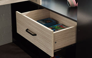 Kids Blaze Gaming Highsleeper - Available in All White or Black And Pale Wood - Optional Mattress