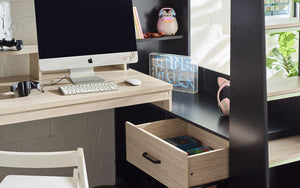 Kids Blaze Gaming Highsleeper - Available in All White or Black And Pale Wood - Optional Mattress