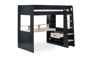 Kids Blaze Gaming Highsleeper - Available in All White or Black And Pale Wood - Optional Mattress