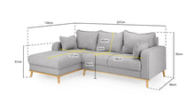 Load image into Gallery viewer, Briar Corner Sofa - Available Biege, Grey, Pink or Blue - Left Hand &amp; Right Hand Facing Options
