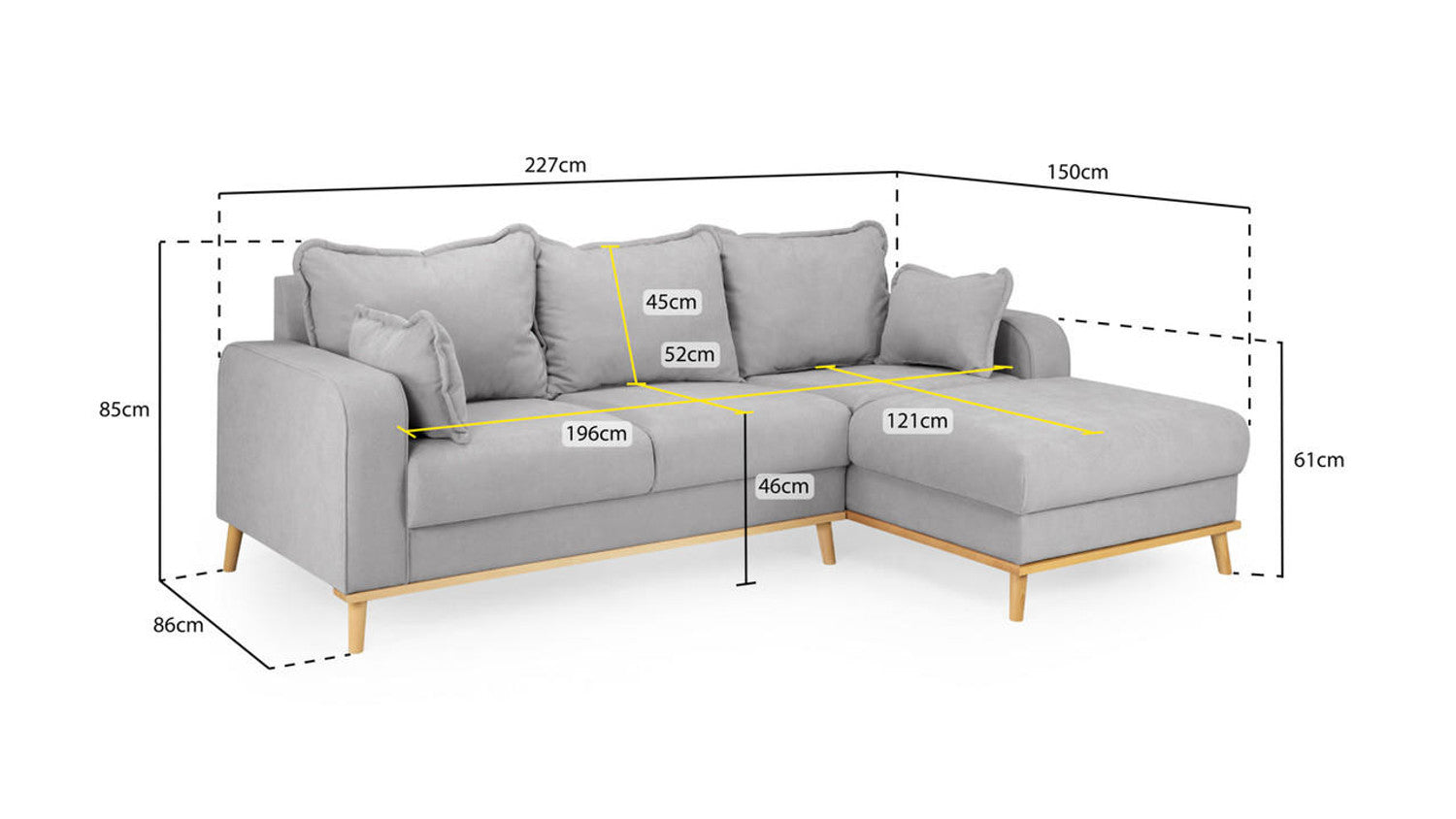 Briar Corner Sofa - Available Biege, Grey, Pink or Blue - Left Hand & Right Hand Facing Options