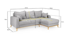 Load image into Gallery viewer, Briar Corner Sofa - Available Biege, Grey, Pink or Blue - Left Hand &amp; Right Hand Facing Options
