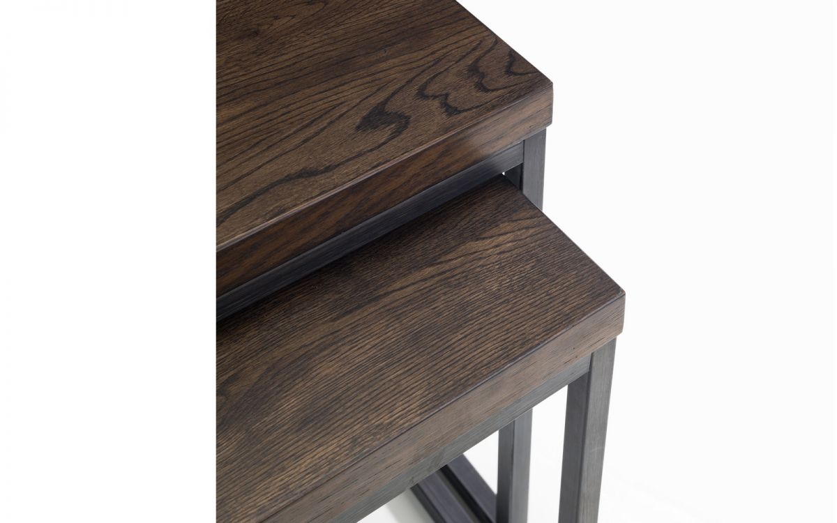 Brooklyn Nesting Lamp Tables - Dark Oak or Oak - 50cm D x 50cm W x 50cm H