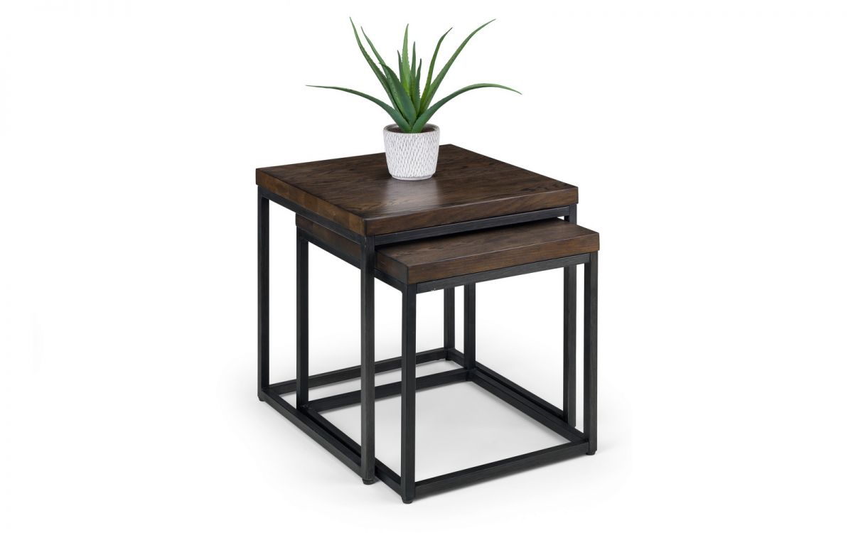 Brooklyn Nesting Lamp Tables - Dark Oak or Oak - 50cm D x 50cm W x 50cm H