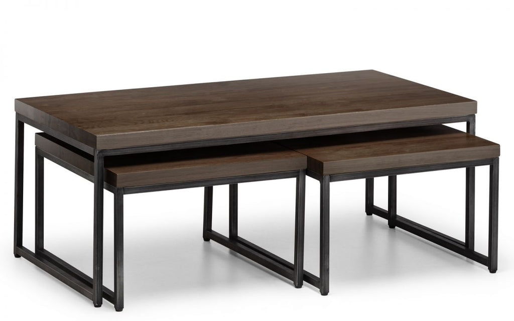 Brooklyn Nesting Coffee Tables - Dark Oak or Oak - 60cm D x 120cm W x 44.5cm H