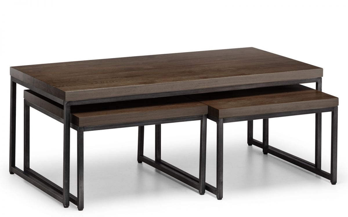 Brooklyn Nesting Coffee Tables - Dark Oak or Oak - 60cm D x 120cm W x 44.5cm H