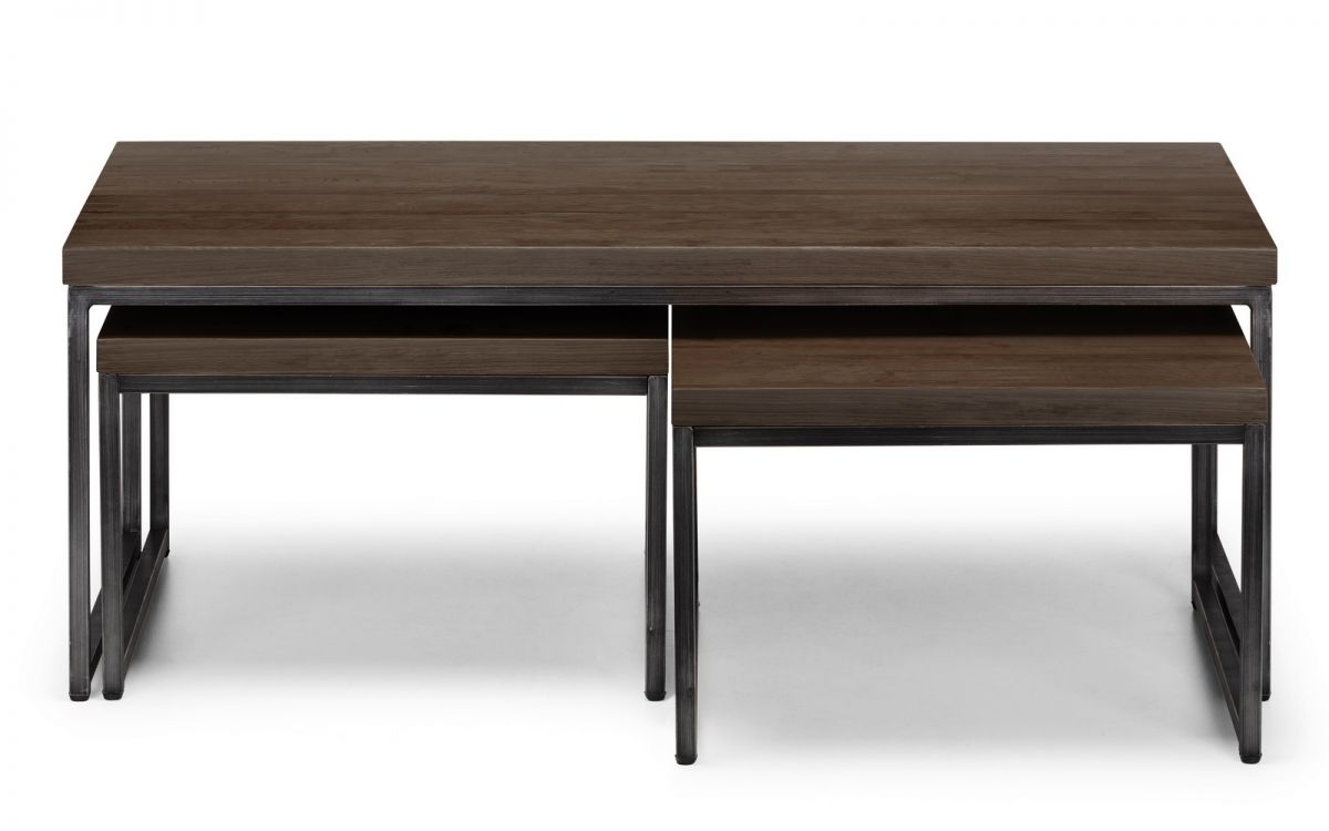 Brooklyn Nesting Coffee Tables - Dark Oak or Oak - 60cm D x 120cm W x 44.5cm H