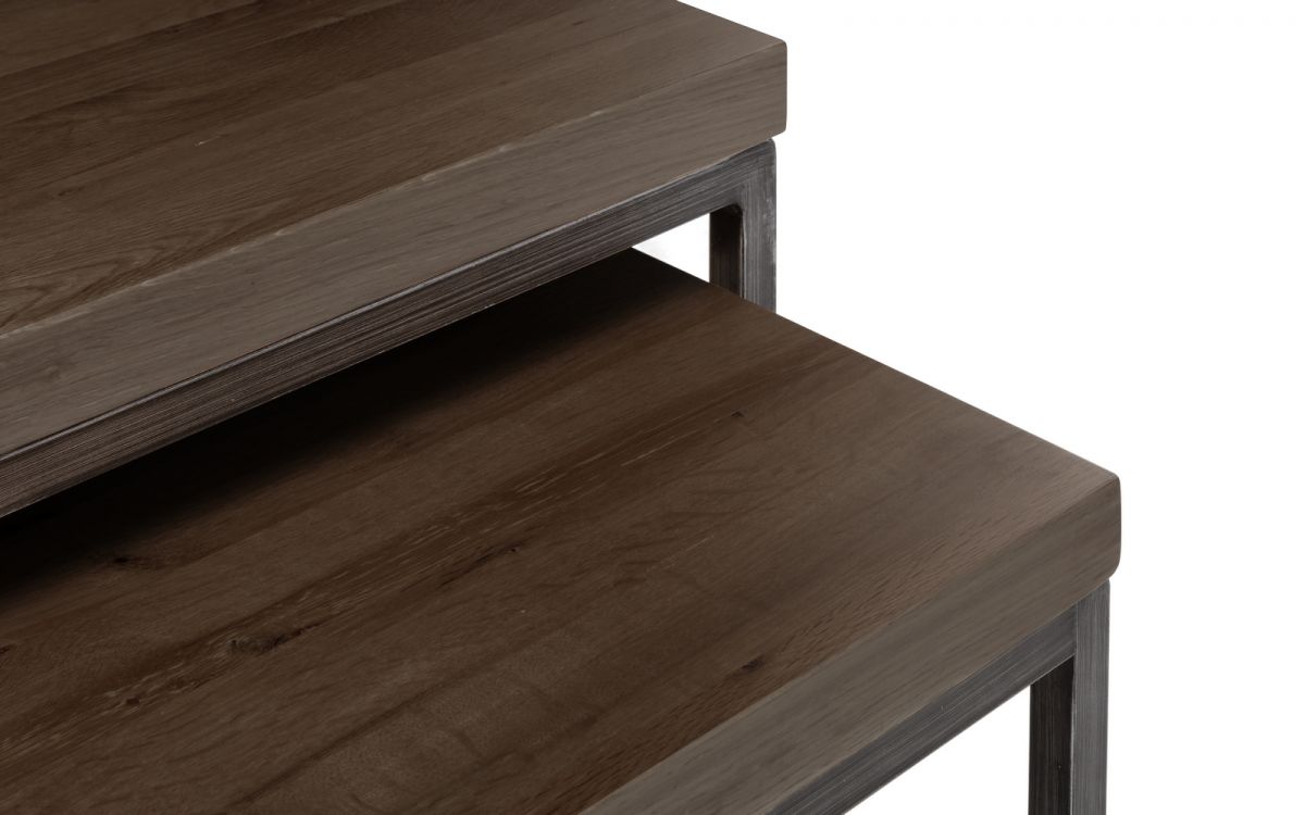 Brooklyn Nesting Coffee Tables - Dark Oak or Oak - 60cm D x 120cm W x 44.5cm H