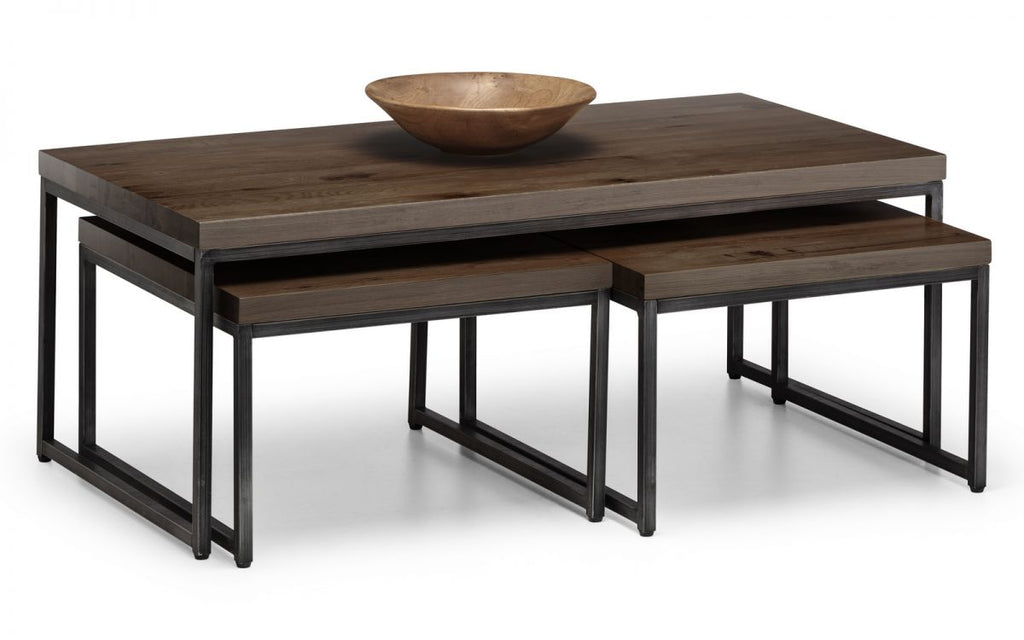 Brooklyn Nesting Coffee Tables - Dark Oak or Oak - 60cm D x 120cm W x 44.5cm H